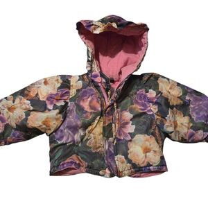 Vintage Alpine Way Kids Puffer Coat Size 12 Months Floral